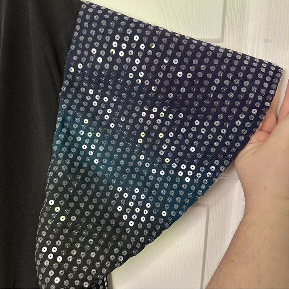 Lane Bryant Sz 18/20 Shimmering Black Sequin Tee - Picture 5 of 8